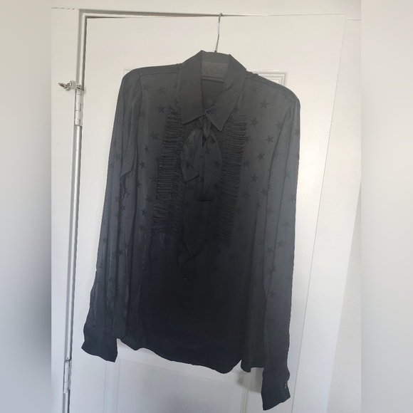 The Kooples Black Star Pattern Womens Blouse